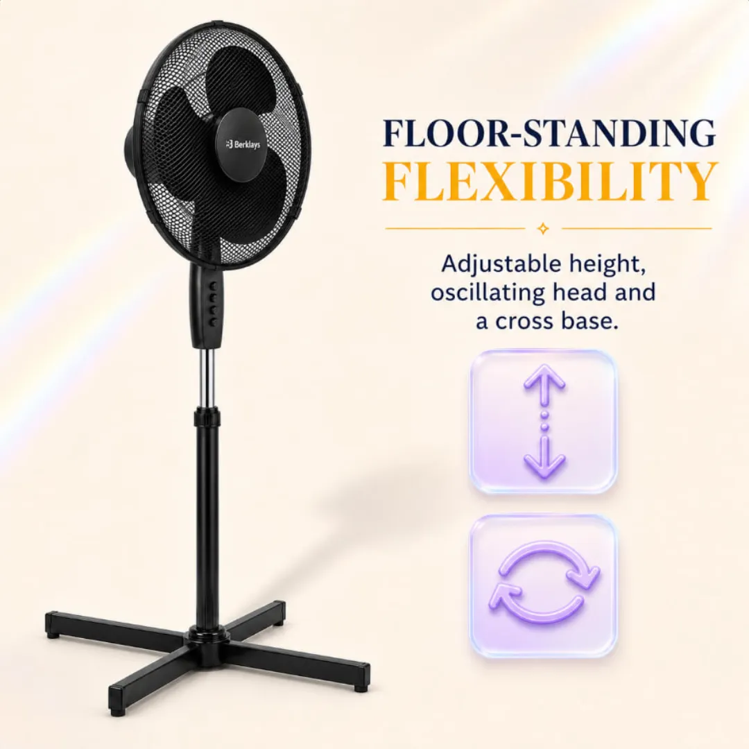 Northern Luxe pedestal fan height and angle adjustment details thumbnail