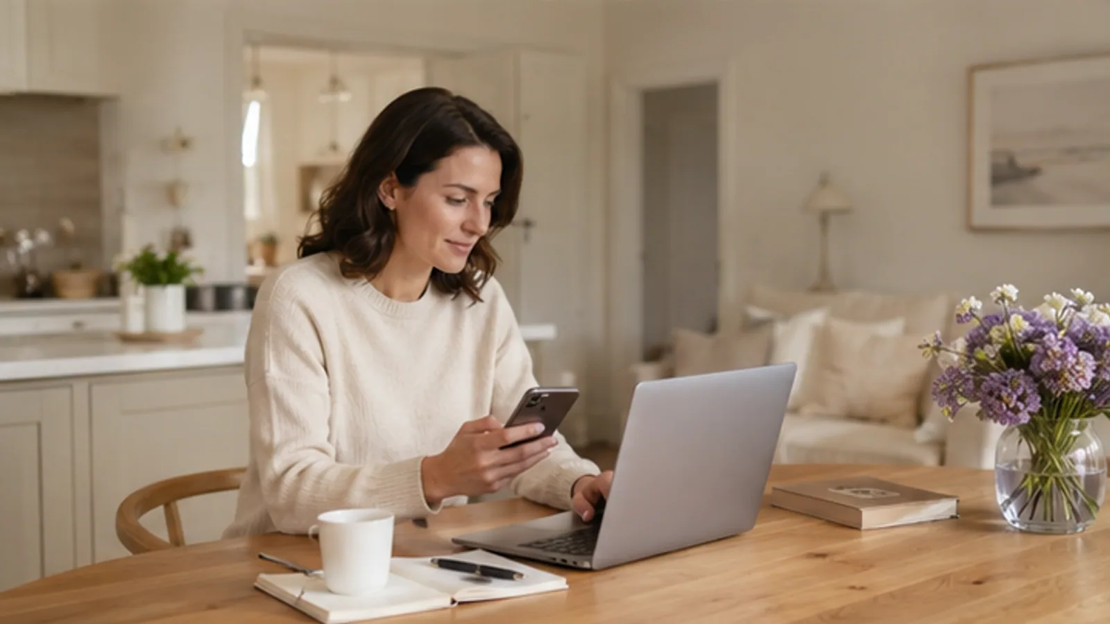 A shopper checking current product availability on digital devices — visual context for Understand availability before you click