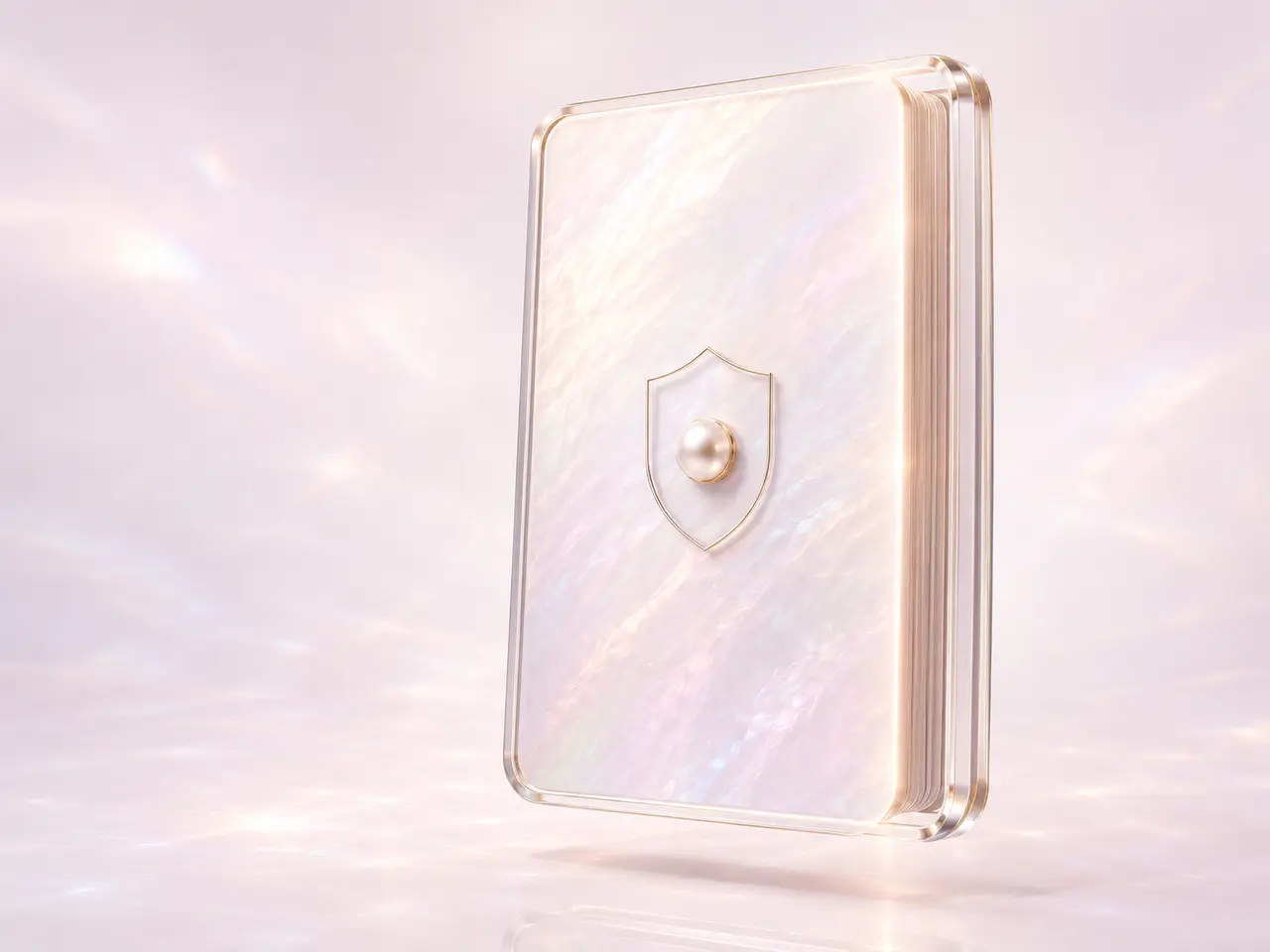 Mother-of-pearl folio representing a clearly structured privacy notice
